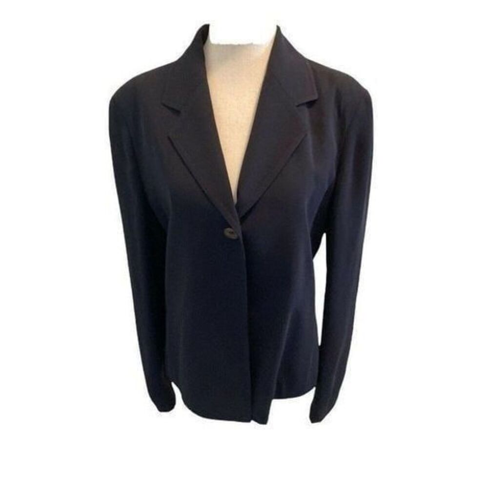 Jones New York Blazer Size 6 Stretch Black 1 Button